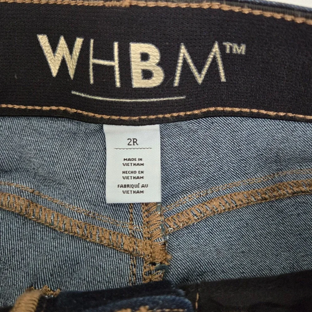 WHBM White House Black Market Dark Wash Bootcut‎ Jeans Raw Hem Size 2R